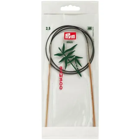 Aiguilles à tricoter circulaires bambou 80 cm 2,50