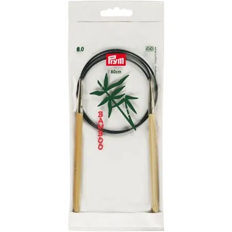 Aiguilles à tricoter circulaires bambou 80 cm 6,00