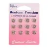 Boutons pression 9 mm nickelés X12