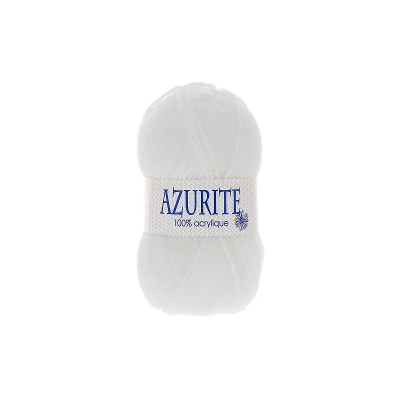 Pelote blanche 100% acrylique Azurite x10 - 50 gr