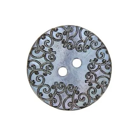 boutons 2 trous argent - 27 mm nacre x20 