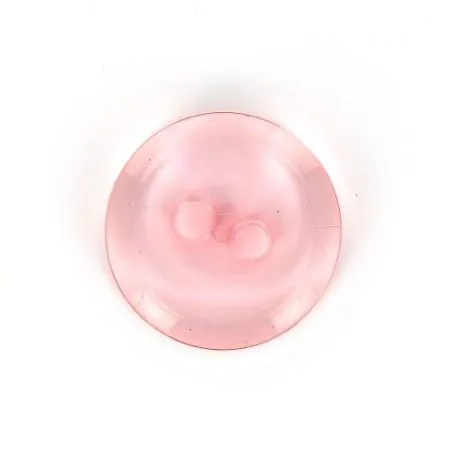 Boutons rose pâle x30 - 22 mm bt 2 trous transparent cuvet