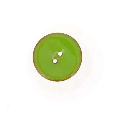 boutons vert - 20 mm - 2 trous - laque -x30