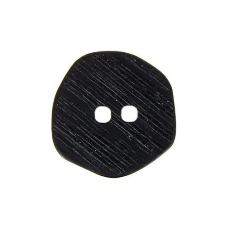 Bouton noir 2 trous façon corne x10 - 36 mm