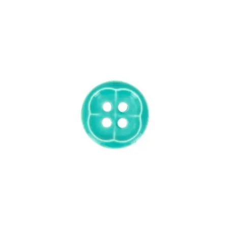 boutons x30 - turquoise -12 mm 4 trous fleur façon email