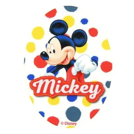 Ecussons blanc Mickey pois ovale Disney