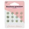 Boutons pression 9 mm nickelés X12