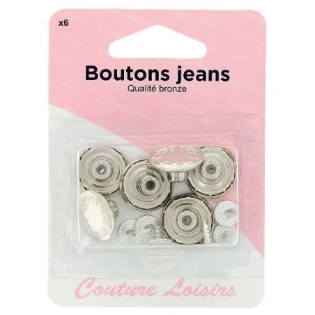 Boutons jeans nickelés X6
