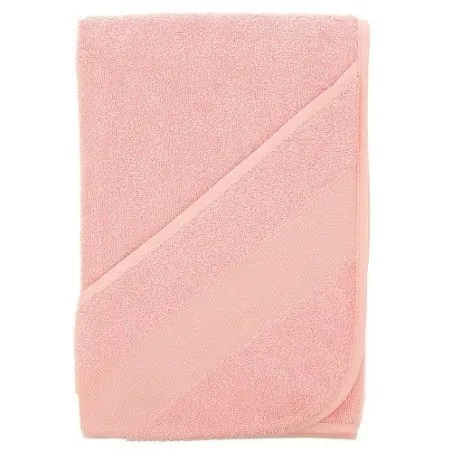 Serviette bébé rose avec capuche 75 x 75 cm