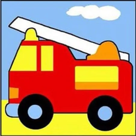 Canevas à broder pompier pour enfant 6 ans - 14 x 14 cm
