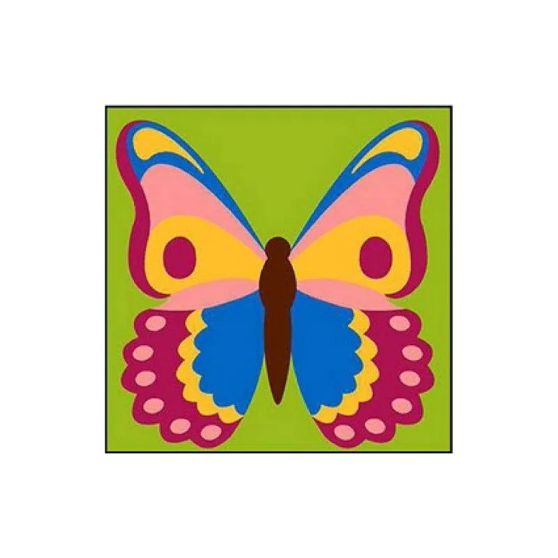 Canevas à broder papillon pour enfant 6 ans - 14 x 14 cm