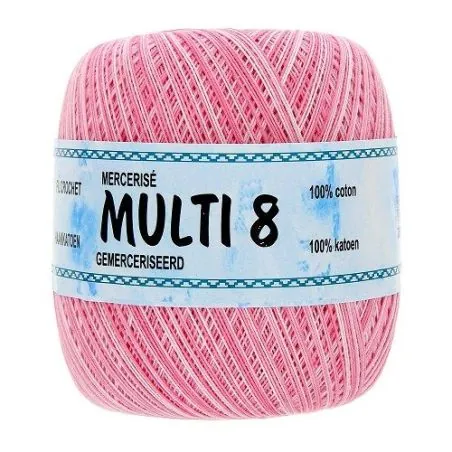 Pelotes fil crochet rose x6 - 100gr  multicolor - 100% Coton