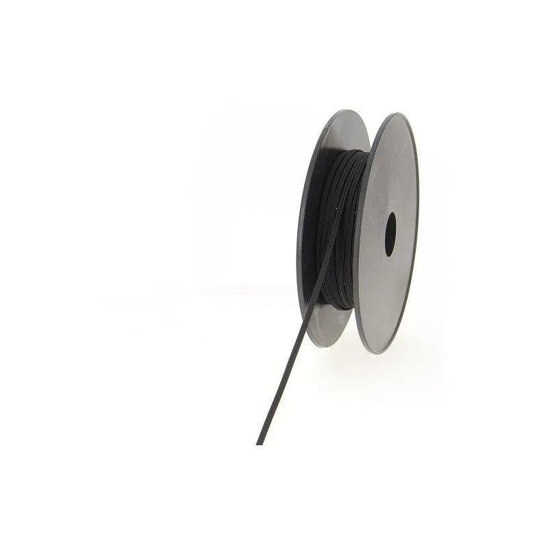 Ruban noir Bobine 50 m Tresse élastique plate 3 mm 4 gommes