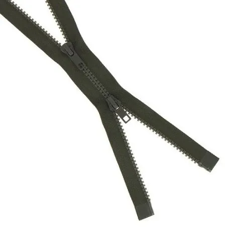 Khaki zipper edge to edge separable n°5 - 50 cm