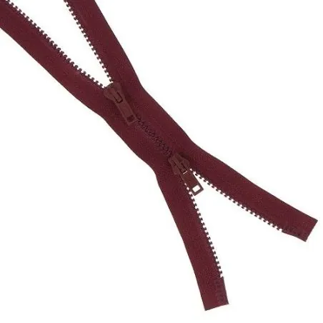 Separable burgundy zipper - 60 cm
