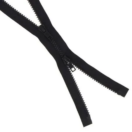 Separable grey edge to edge zipper - 60 cm