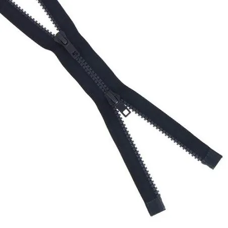 Grey separable edge to edge zipper - 65 cm