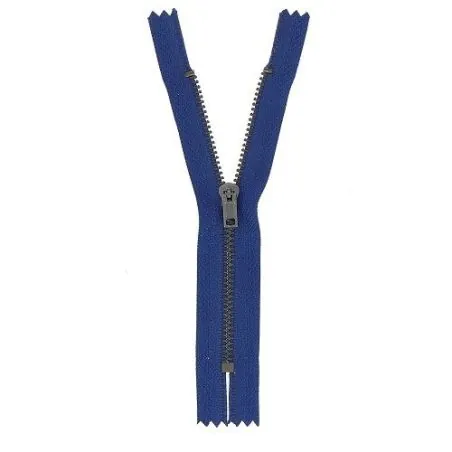 Non-separable blue pants zipper - 18 cm