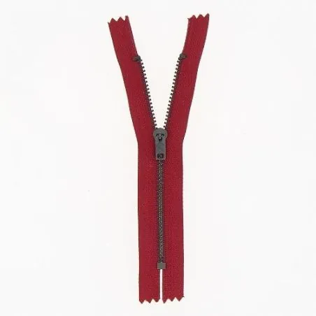 Red non-separable zipper for pants - 20 cm