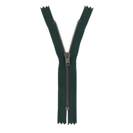 Non separable green zipper for pants - 20 cm