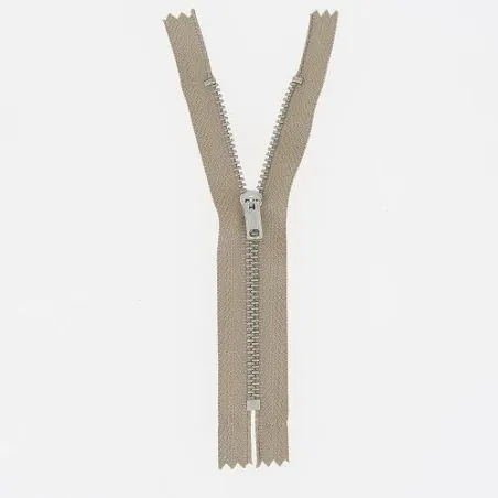 Light beige non-separable zipper for pants - 20 cm