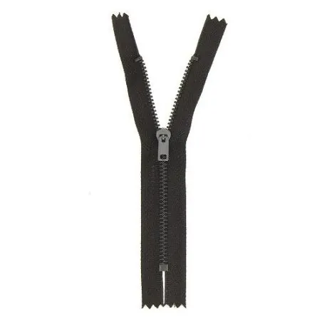 Black non-separable zipper for pants - 20 cm