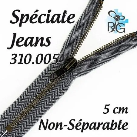 Fermeture jeans non séparable 5 cm