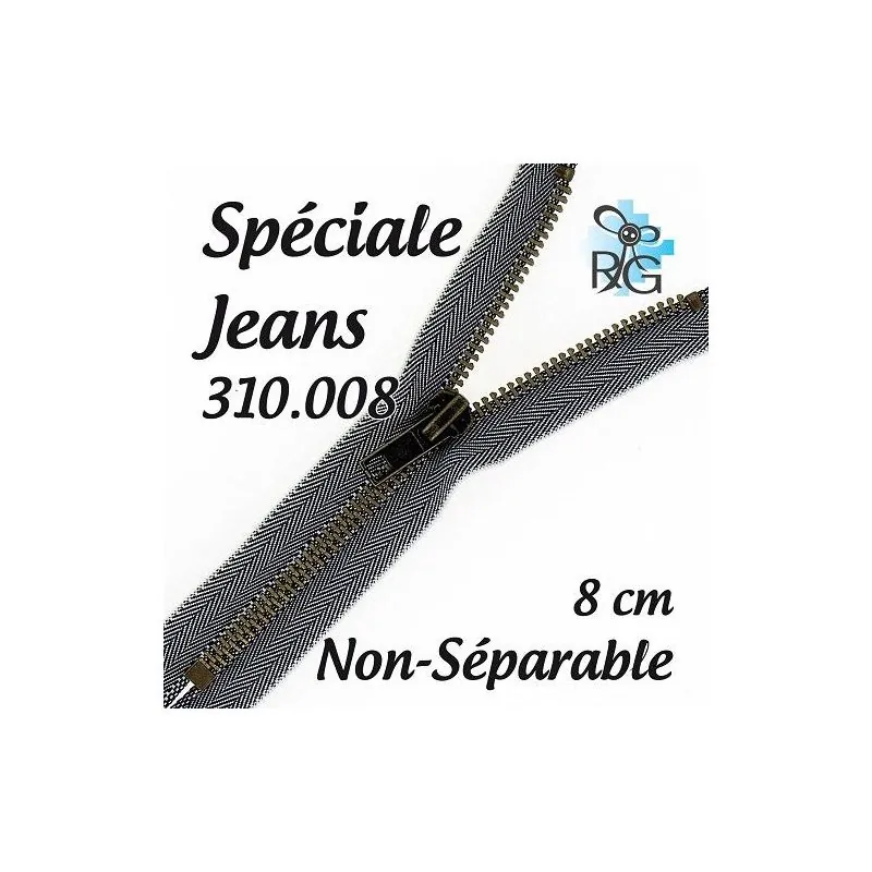 Fermeture jeans non séparable 8 cm