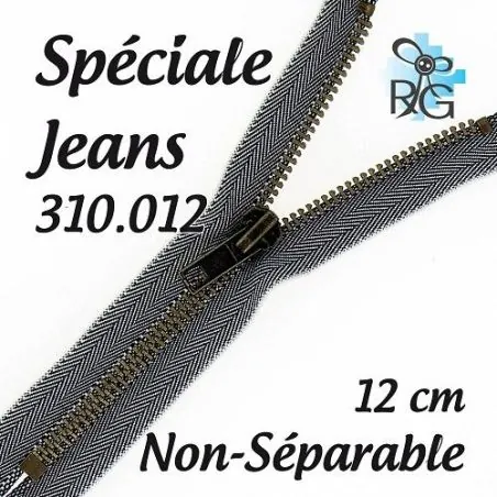 Fermeture jeans non séparable 12 cm
