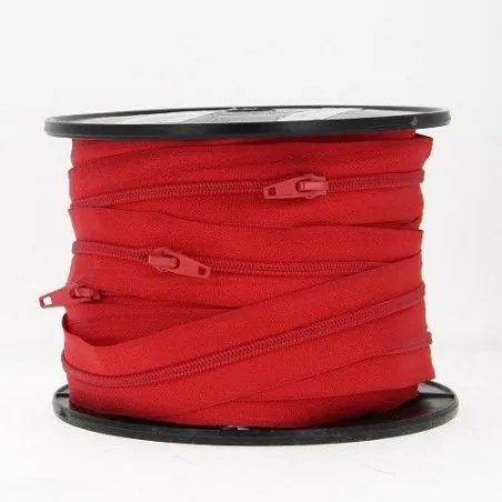 Red zipper - 30 m spiral chain n°5 with sliders