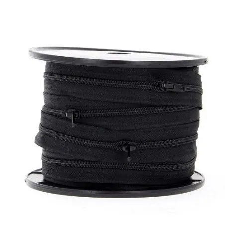 Black zipper - 30 m spiral chain n°5 with sliders
