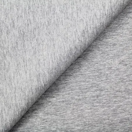 Tissu jersey coton uni gris