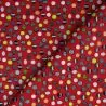 Tissu coton rouge imprimé boules de Noël - oeko tex