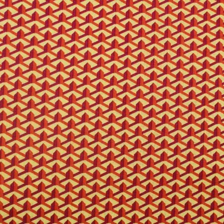 Tissu coton jaune imprimé géométrique