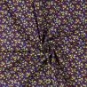 Tissu coton violet imprimé fleuri