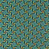 Tissu coton bleu turquoise imprimé géométrique