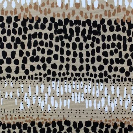 Tissu coton gris imprimé léopard