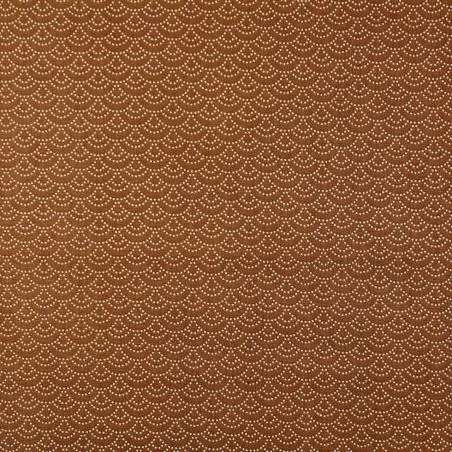 Tissu coton brique imprimé géométrique