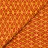 Tissu coton orange imprimé géométrique rouge