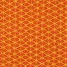 Tissu coton orange imprimé géométrique rouge