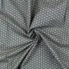 Tissu coton gris foncé imprimé géométrique beige