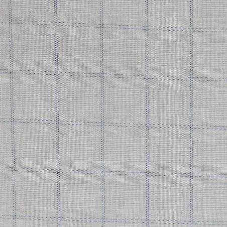 Tissu coton gris imprimé à carreaux