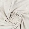 Tissu poly-coton blanc à carreaux nude