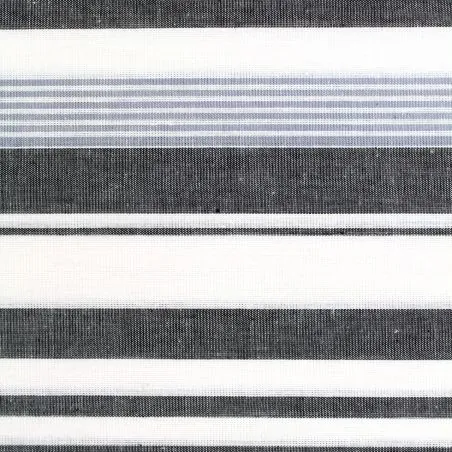 Tissu poly-coton blanc rayures gris