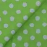 Tissu coton vert imprimé pois blanc