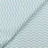 Tissu coton blanc imprimé géométrique bleu