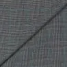 Tissu écossais noir, blanc avec un liséré bleu