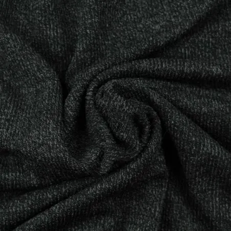 Tissu jersey coton côtelé gris granite