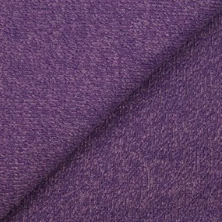 Tissu jersey coton côtelé violet