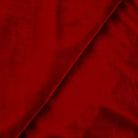 Tissu velours polyester rouge